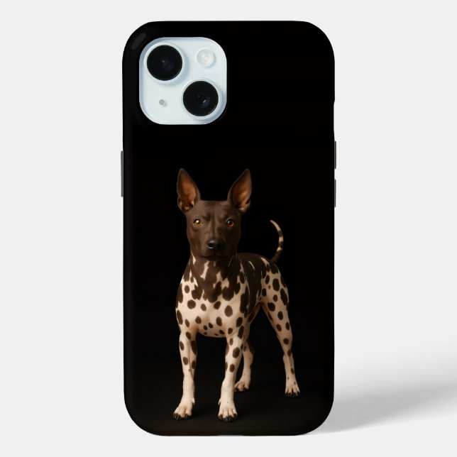 Coques Case-Mate iPhone Black 4 Luxe iPhone 15 Case, Hairless Terrier Dog (Verso)