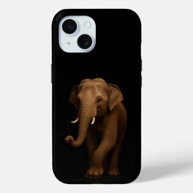 Coques Case-Mate iPhone Black 4 Luxe iPhone 15 Case, Indian Elephant (Verso)
