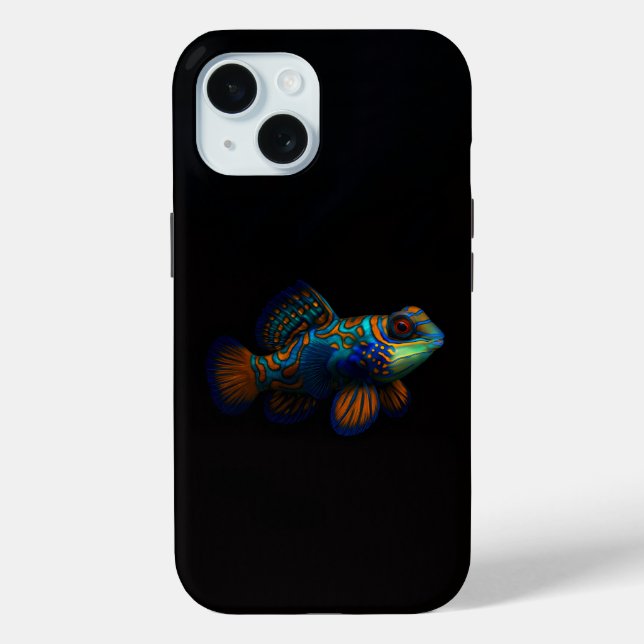 Coques Case-Mate iPhone Black 4 Luxe iPhone 15 Coque, Mandarin Dragonet (Verso)