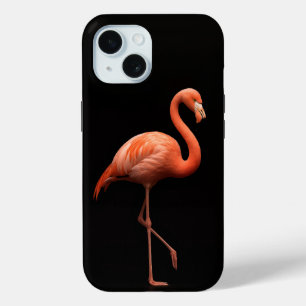 Coque Pour iPhone 15 Black 4 Luxe iPhone 15 Mate, Flamant rose rose