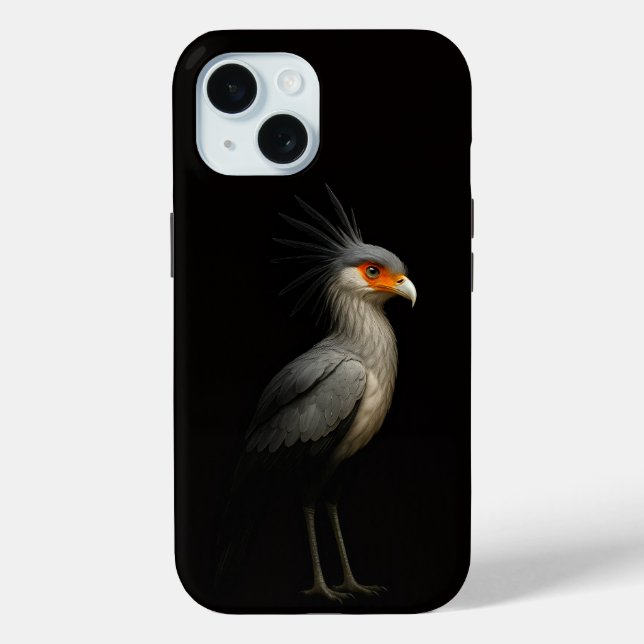 Coques Case-Mate iPhone Black 4 Luxe iPhone 15 Mate, Secretarybird (Verso)