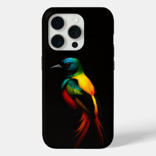 Coque iPhone 15 Pro Black 4 Luxe iPhone 15 Pro Coque-Mate, Rainbow Bir