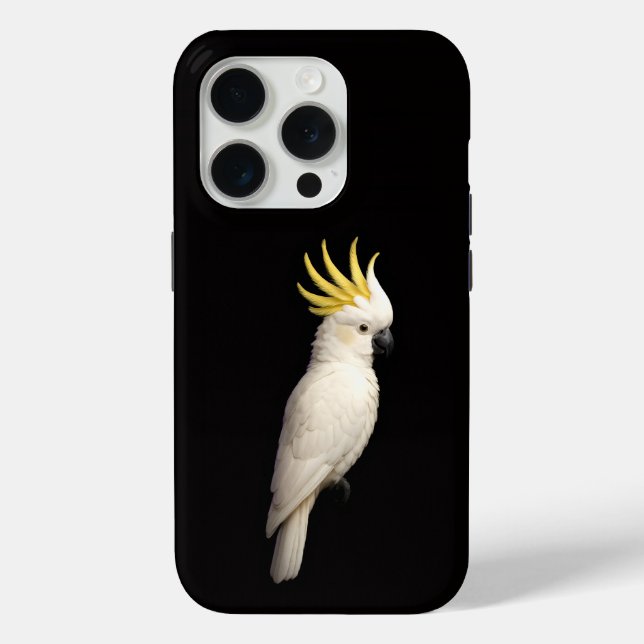 Coques Case-Mate iPhone Black 4 Luxe iPhone 15 Pro Mate, Crested Cockatoo (Verso)