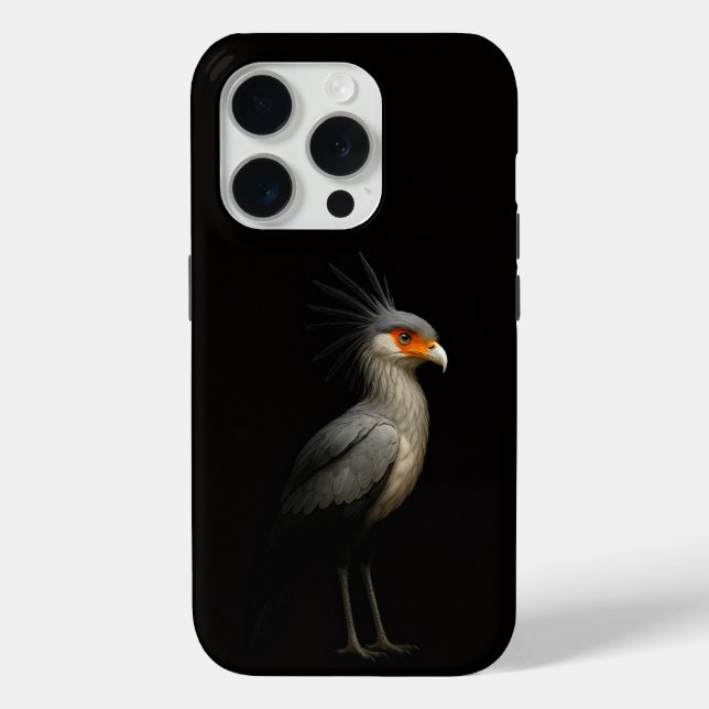 Coques Case-Mate iPhone Black 4 Luxe iPhone 15 Pro Mate, Secretarybird (Verso)