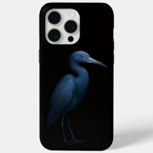 Coque iPhone 15 Pro Max Black 4 Luxe iPhone 15 Pro Max, Petit Héron Bleu