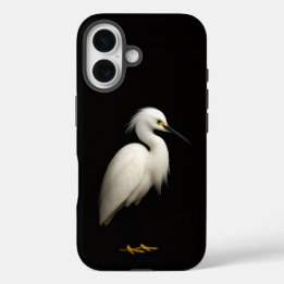 Coque Pour iPhone 16 Black 4 Luxe iPhone 16 Case-Mate, Snowy Egret