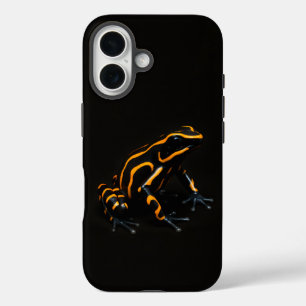 Coque Pour iPhone 16 Black 4 Luxe iPhone 16 Mate, Black Orange Frog