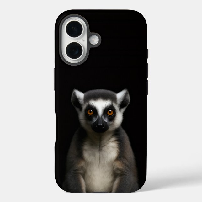 Coques Case-Mate iPhone Black 4 Luxe iPhone 16 Mate, Gentle Lemur (Verso)