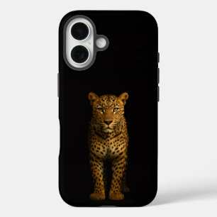 Coque Pour iPhone 16 Black 4 Luxe iPhone 16 Mate, Léopard Majestueux