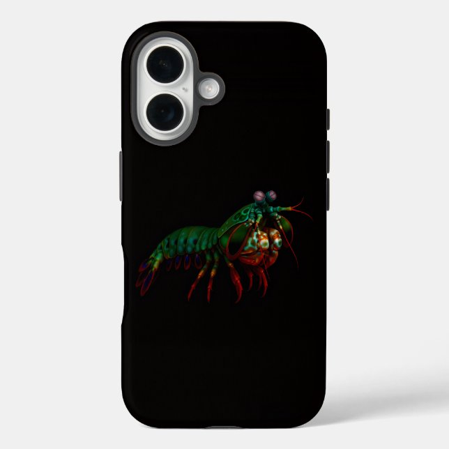 Coques Case-Mate iPhone Black 4 Luxe iPhone 16 Mate, Mantis Shrimp (Verso)