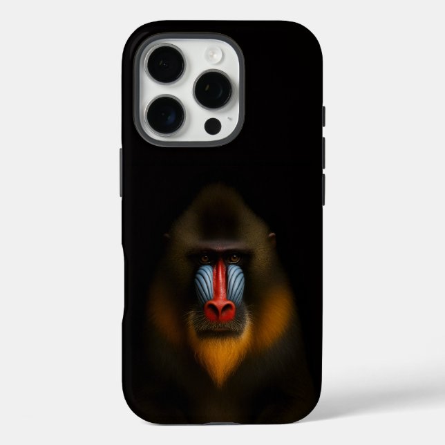 Coques Case-Mate iPhone Black 4 Luxe iPhone 16 Pro, Mandrill Monkey (Verso)