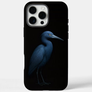 Coques iPhone 16 Pro Max Black 4 Luxe iPhone 16 Pro Max, Petit Héron Bleu