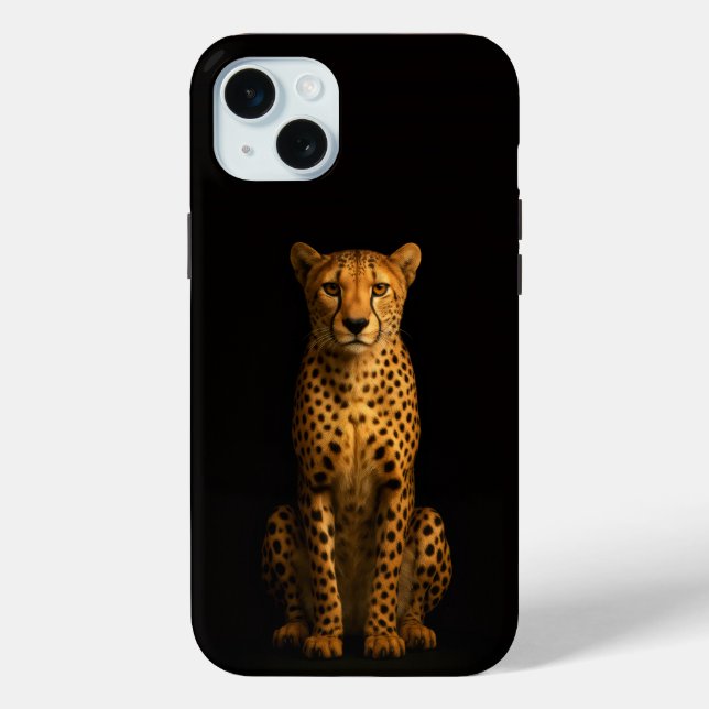 Coques Case-Mate iPhone Black 4 Luxe, Sleek Cheetah iPhone 15 Plus (Verso)