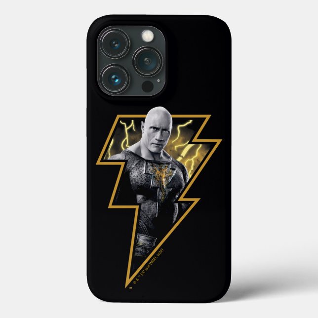 Coques Case-Mate iPhone Black Adam Grey et Gold Lightning Graphic (Verso)