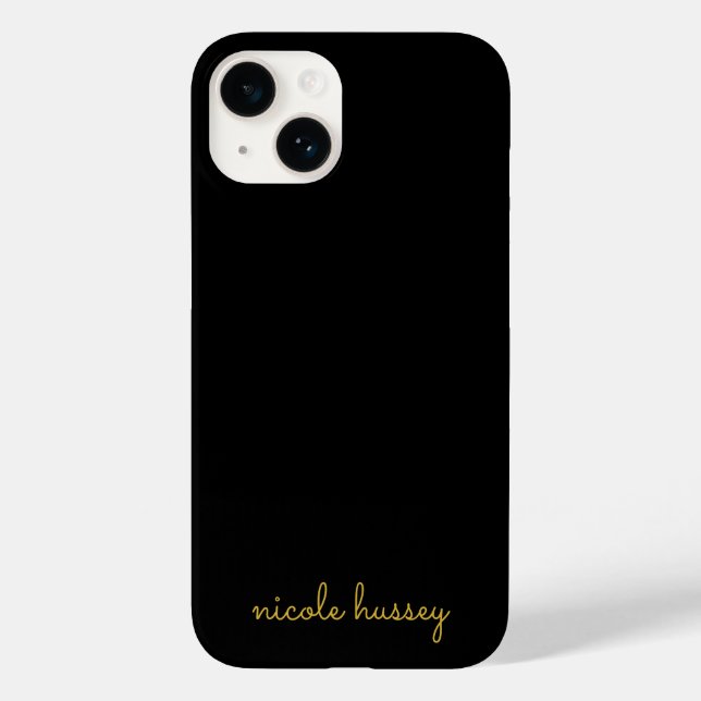 Coques Case-Mate iPhone Black and Gold Script  | Stylish Monogram Modern (Verso)