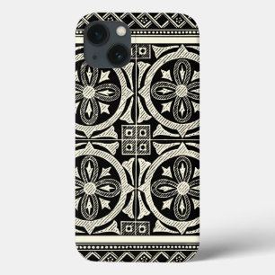 iPhone 13 Case Black and White Mandala Motif by Vision Studio