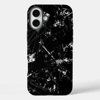 Coques iPhone 16 Plus Black and White Modern Abstract Scratch Texture