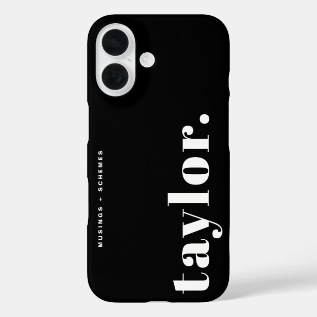 Coques Case-Mate iPhone Black and White Retro Typography Personalized (Verso)
