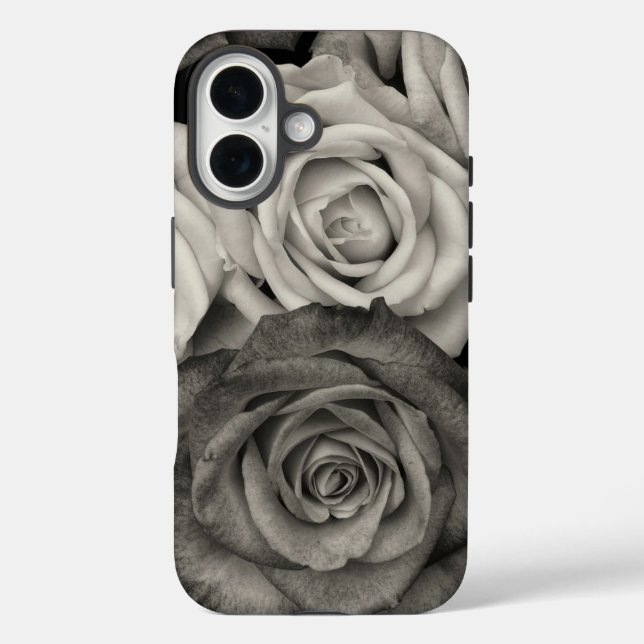 Coques Case-Mate iPhone Black and White Roses (Verso)