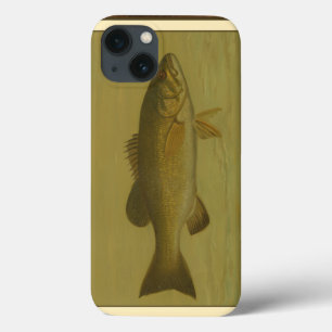 Etui iPhone 13 Black Bass on a Green Background