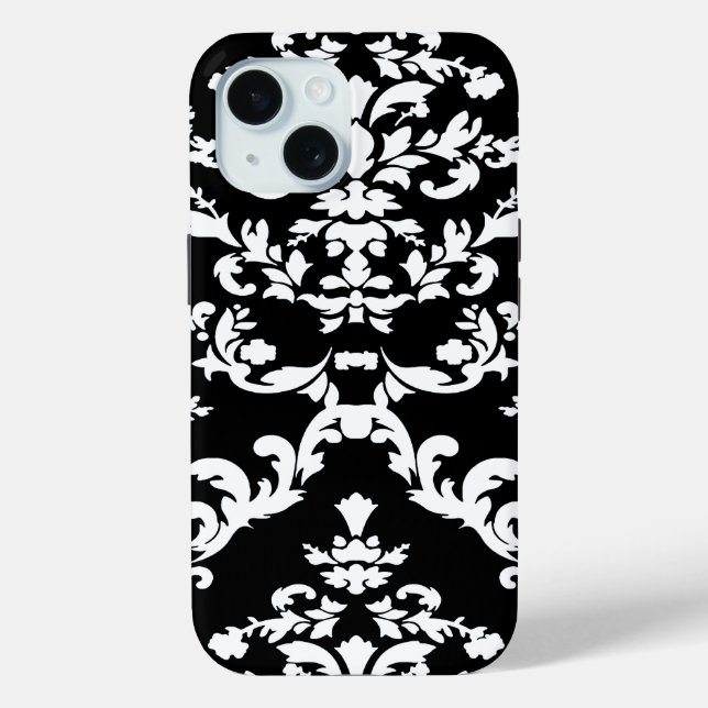 Coques Case-Mate iPhone Black Bold Damask @ Emporiomoffa (Verso)