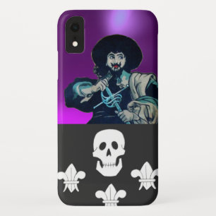 Coque Case-Mate Pour iPhone BLACK CORSAIR SKULL & FLEUR DE LIS Bright Purple