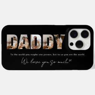 Coque iPhone 15 Pro Max Black Daddy Photo Collage Fête des pères de messag