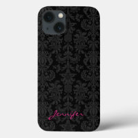 Black & Dark Gray Vintage Floral Damas