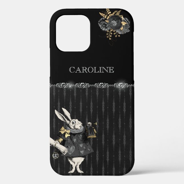 Coques Case-Mate iPhone Black Gold Alice au pays des merveilles (Verso)