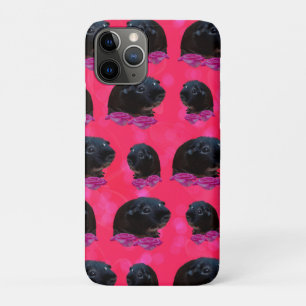 Case-Mate iPhone Case Black Guinée Pigs On Pretty Pink Rose