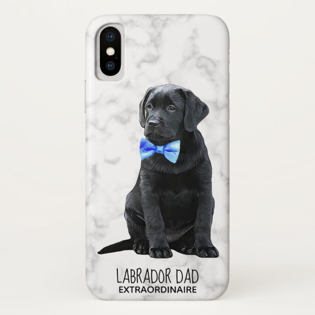 Coques Case-Mate iPhone Black Lab Papa Puppy Labrador (Dos)