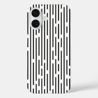 Coque Pour iPhone 16 Black Line Geometric Pattern