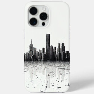 Coque iPhone 15 Pro Max Black Modern Cityscape Architecture urbaine