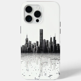 Coque iPhone 15 Pro Max Black Modern Cityscape Architecture urbaine