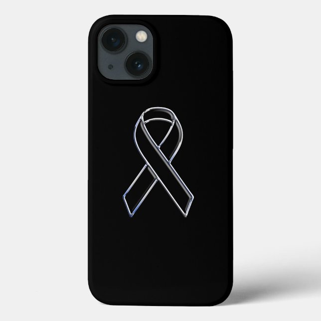 Coques Case-Mate iPhone Black on Black Ribbon Aware (Verso)