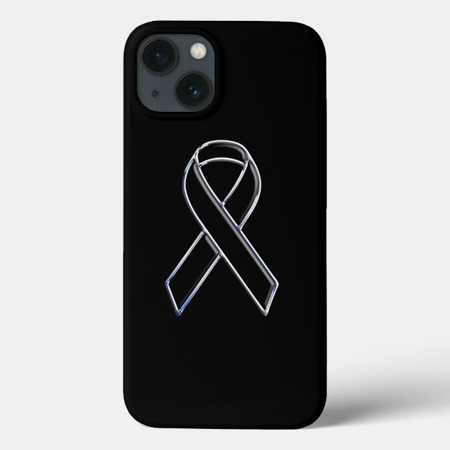Coques Case-Mate iPhone Black on Black Ribbon Aware (Verso)