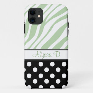 Etui iPhone Case-Mate Black Polka Dot Green Zebra Imprimer iPhone 5 Coqu