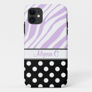 Case-Mate iPhone Case Black Polka Dot Purple Zebra Imprimer iPhone 5 Coq
