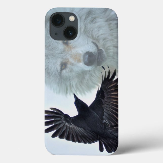 Coques Case-Mate iPhone Black Raven & White Wolf Imaginaire sauvage (Verso)