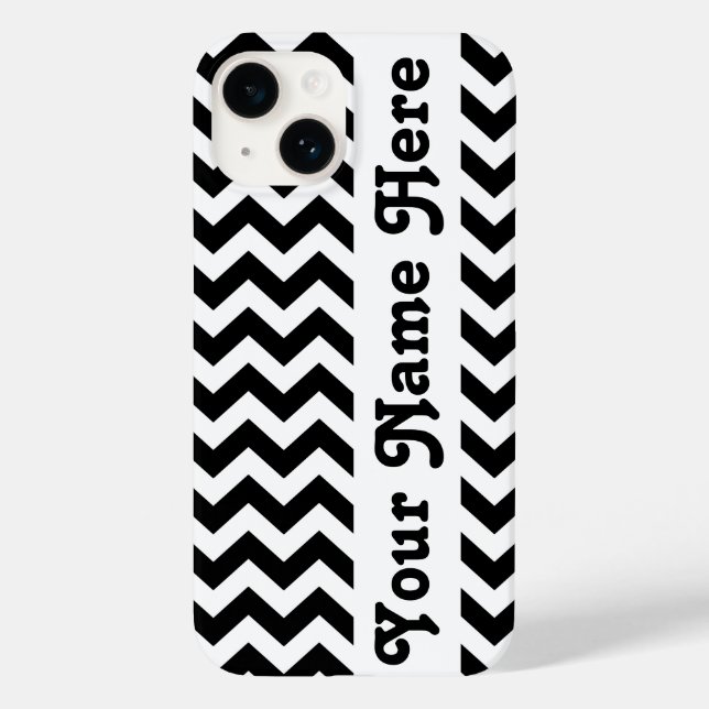 Coques Case-Mate iPhone Black Safari Chevron avec nom personnalisable (Verso)