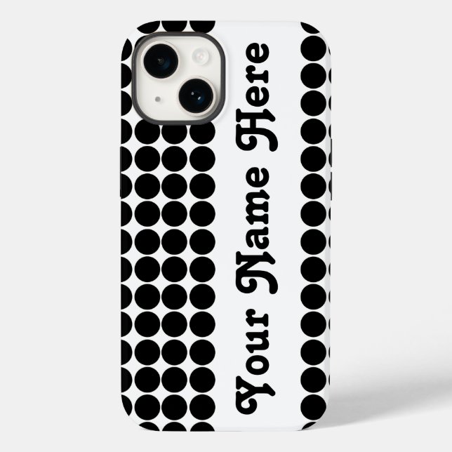 Coques Case-Mate iPhone Black Safari Dot avec nom (Verso)