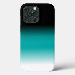 Coques Pour iPhone Black Teal White ombre