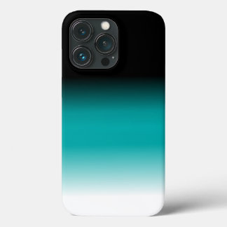 Coques Pour iPhone Black Teal White ombre