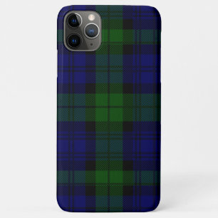 Case-Mate iPhone Case Black Watch Tartan bleu vert Plaid