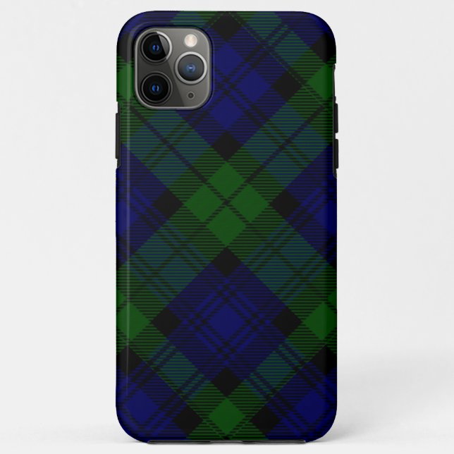 Coques Case-Mate iPhone Black Watch Tartan bleu vert Plaid (Dos)