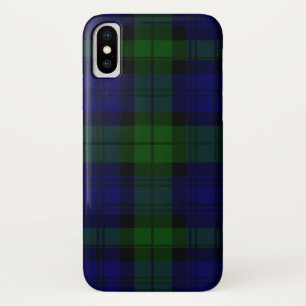 Coque Case-Mate Pour iPhone Black Watch Tartan bleu vert Plaid