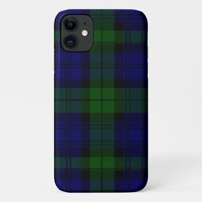 Coques Case-Mate iPhone Black Watch Tartan bleu vert Plaid (Dos)