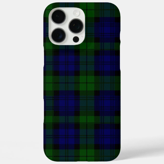Coques Case-Mate iPhone Black Watch Tartan bleu vert Plaid (Verso)