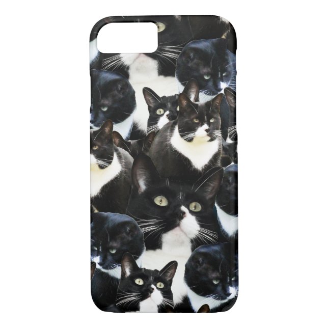 Coques Case-Mate iPhone Black White Cat Madness (Dos)