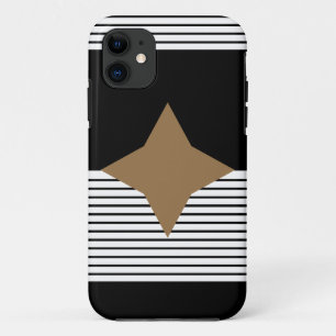 Coque Case-Mate Pour iPhone Black White Colorblock & Brown Diamond